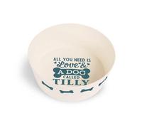 History & Heraldry Pre-Personalised Dog Bowl Featuring Popular Names, Breeds And Captions - Tilly - Over 60 Titles Available - Recycled Material