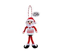 History & Heraldry Pre-Personalised Snowglobe Santa Elf Christmas Tree Decoration - Over 100 Different Names And Themes - Harry