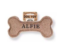 History & Heraldry Pre Personalised Squeaky Bone Dog Toy Alfie