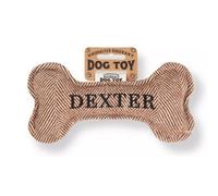 History & Heraldry Pre Personalised Squeaky Bone Dog Toy Dexter