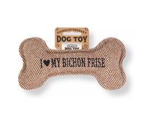 History & Heraldry Pre Personalised Squeaky Bone Dog Toy I Love My Bichon Frise