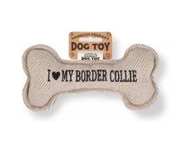 History & Heraldry Pre Personalised Squeaky Bone Dog Toy I Love My Border Collie