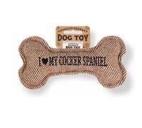 History & Heraldry Pre Personalised Squeaky Bone Dog Toy I Love My Cocker Spaniel