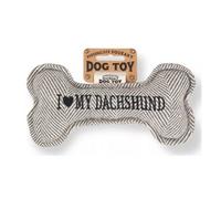 History & Heraldry Pre Personalised Squeaky Bone Dog Toy I Love My Dachsund