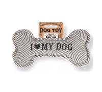 History & Heraldry Pre Personalised Squeaky Bone Dog Toy I Love My Dog