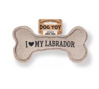 History & Heraldry Pre Personalised Squeaky Bone Dog Toy I Love My Labrador
