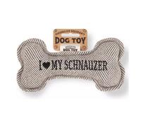 History & Heraldry Pre Personalised Squeaky Bone Dog Toy I Love My Schnauzer