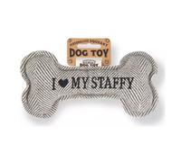 History & Heraldry Pre Personalised Squeaky Bone Dog Toy I Love My Staffy