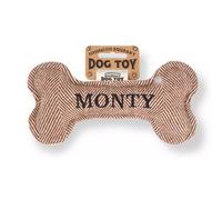 History & Heraldry Pre Personalised Squeaky Bone Dog Toy Monty