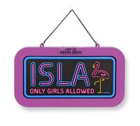 History & Heraldry Women's Light Up Neon Name Sign - Isla in Purple History & Heraldry Purple