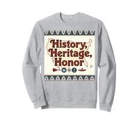 History, Heritage, Honor: American Pride Celebration Sweatshirt, Adult Unisex, Heather Grey, XXL