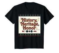 History, Heritage, Honor: American Pride Celebration T-Shirt, Kids, Black, 2 Years