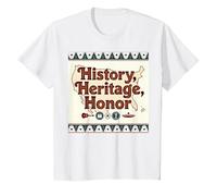 History, Heritage, Honor: American Pride Celebration T-Shirt, Kids, White, 12 Years