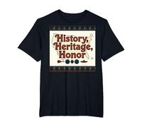 History, Heritage, Honor: American Pride Celebration T-Shirt, Men's Big and Tall, Black, 3X Tall