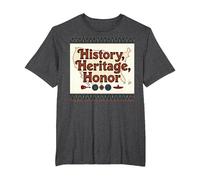 History, Heritage, Honor: American Pride Celebration T-Shirt, Men's Big and Tall, Dark Heather Grey, 5X Tall