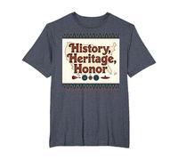 History, Heritage, Honor: American Pride Celebration T-Shirt, Men's Big and Tall, Heather Blue, 2X Tall