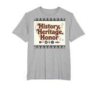 History, Heritage, Honor: American Pride Celebration T-Shirt, Men's Big and Tall, Heather Grey, 4X Tall