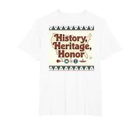 History, Heritage, Honor: American Pride Celebration T-Shirt, Men's Big and Tall, White, 4X Tall
