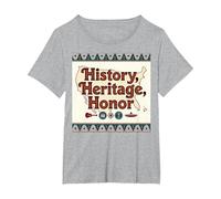 History, Heritage, Honor: American Pride Celebration T-Shirt, Women's Plus, Heather Grey, 3X