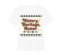 History, Heritage, Honor: American Pride Celebration T-Shirt, Women's Plus, White, 4X