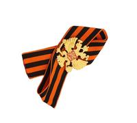 History Inspired Double Head Charm Pin Ribbon Design Badge Brooch Lapel Pin Collector Accessory Russian Charms Wear Accessories, フリーサイズ