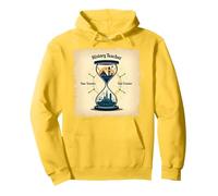 History Teacher Time Traveler Hourglass Vintage Adventure Pullover Hoodie, Adult Unisex, Lemon, XXL