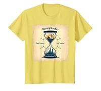History Teacher Time Traveler Hourglass Vintage Adventure T-Shirt, Kids, Lemon, 6 Years
