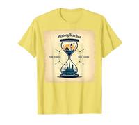History Teacher Time Traveler Hourglass Vintage Adventure T-Shirt, Men, Lemon, XXL