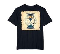 History Teacher Time Traveler Hourglass Vintage Adventure T-Shirt, Men's Big and Tall, Black, 2X Tall