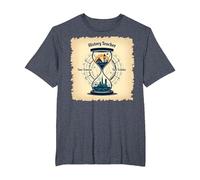 History Teacher Time Traveler Hourglass Vintage Adventure T-Shirt, Men's Big and Tall, Heather Blue, 6X Tall