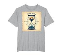 History Teacher Time Traveler Hourglass Vintage Adventure T-Shirt, Men's Big and Tall, Heather Grey, 2X Tall