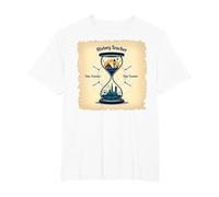 History Teacher Time Traveler Hourglass Vintage Adventure T-Shirt, Men's Big and Tall, White, 2X Tall