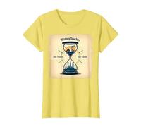 History Teacher Time Traveler Hourglass Vintage Adventure T-Shirt, Women, Lemon, S