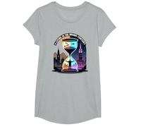History's Living in The Wrong Century Time Travel Art T-Shirt, Girls, Heather Grey, Medium