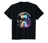 History's Living in The Wrong Century Time Travel Art T-Shirt, Kids, Black, 2 Years