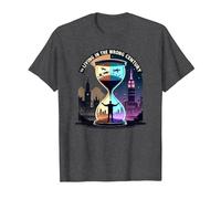 History's Living in The Wrong Century Time Travel Art T-Shirt, Men, Dark Heather Grey, S