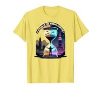 History's Living in The Wrong Century Time Travel Art T-Shirt, Men, Lemon, 3XL