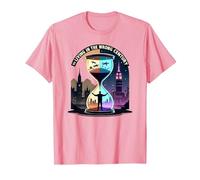 History's Living in The Wrong Century Time Travel Art T-Shirt, Men, Pink, S