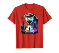History's Living in The Wrong Century Time Travel Art T-Shirt, Men, Red, 3XL