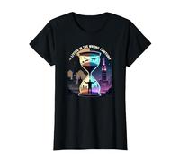 History's Living in The Wrong Century Time Travel Art T-Shirt, Women, Black, XXL