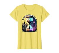 History's Living in The Wrong Century Time Travel Art T-Shirt, Women, Lemon, XXL