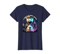 History's Living in The Wrong Century Time Travel Art T-Shirt, Women, Navy, M