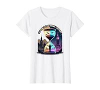 History's Living in The Wrong Century Time Travel Art T-Shirt, Women, White, L