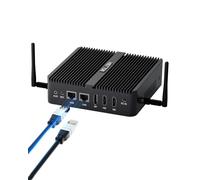 HISTTON Fanless Mini PC N100, Intel Alder Lake N100 (3.4GHz), 32GB DDR4 RAM 512GB NVMe SSD, Dual LAN Mini PC Windows 11 Pro Supports WiFi6,BT5.2,USB 3.0,Dual HD 4K 60Hz, Support Linux
