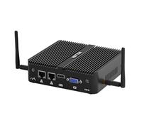 HISTTON Fanness Mini PC J5005,Industrial PC Supp.Win 11 Pro,DDR4 4GB RAM 64GB SSD,Dual 1GbE LAN,Wifi 5, BT4.2, 2 RS232 COM,HD/VGA, USB3.0,Mini Desktop Computer