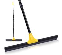 HISUEKIG Floor Squeegee Heavy Duty Outdoor, 60cm Rubber Squeegee Broom with Adjustable Long Handle 83-158cm for Cleaning Garage Courtyard Bathroom Shower Glass Window Tile Concrete Deck Marble Water