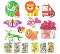 HISUNBEN 3D Sticker for Kids,Reusable Stickers,Animal,Dinosaur24 Sheets,Puffy Stickers Party Bag Fillers for Kids,Gift for Children