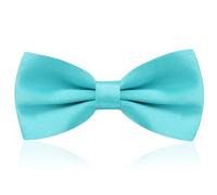 HISUNBEN Men's Solid Color Pre-tied Bow Tie Adjustable Tuxedo Two Layer Bow Tie with Gift Box-Blue-03