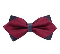 HISUNBEN Men's Solid Color Pre-tied Bow Tie Adjustable Tuxedo Two Layer Bow Tie with Gift Box(Red-06)