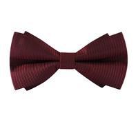 HISUNBEN Men's Solid Color Pre-tied Bow Tie Adjustable Tuxedo Two Layer Bow Tie with Gift Box(Red-11)